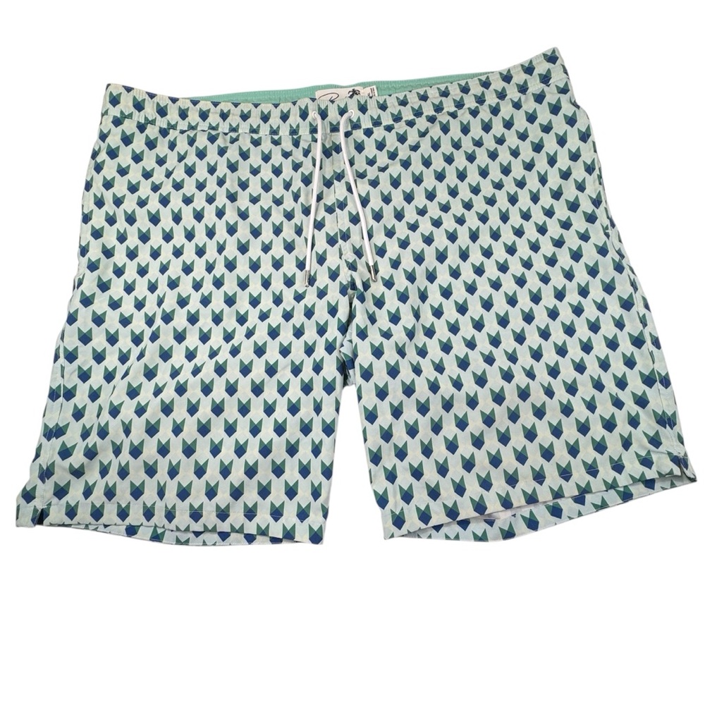 Bonobos Swim Trunks‎ Men's XL Blue Geometric Swim Suit Board Shorts Drawstring